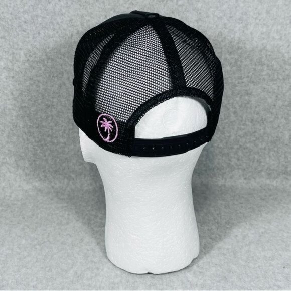 Hooters Hat Women’s Black Vegan‎ Leather Rhinestones Owl Snap Back OSFM Vtg main image 14